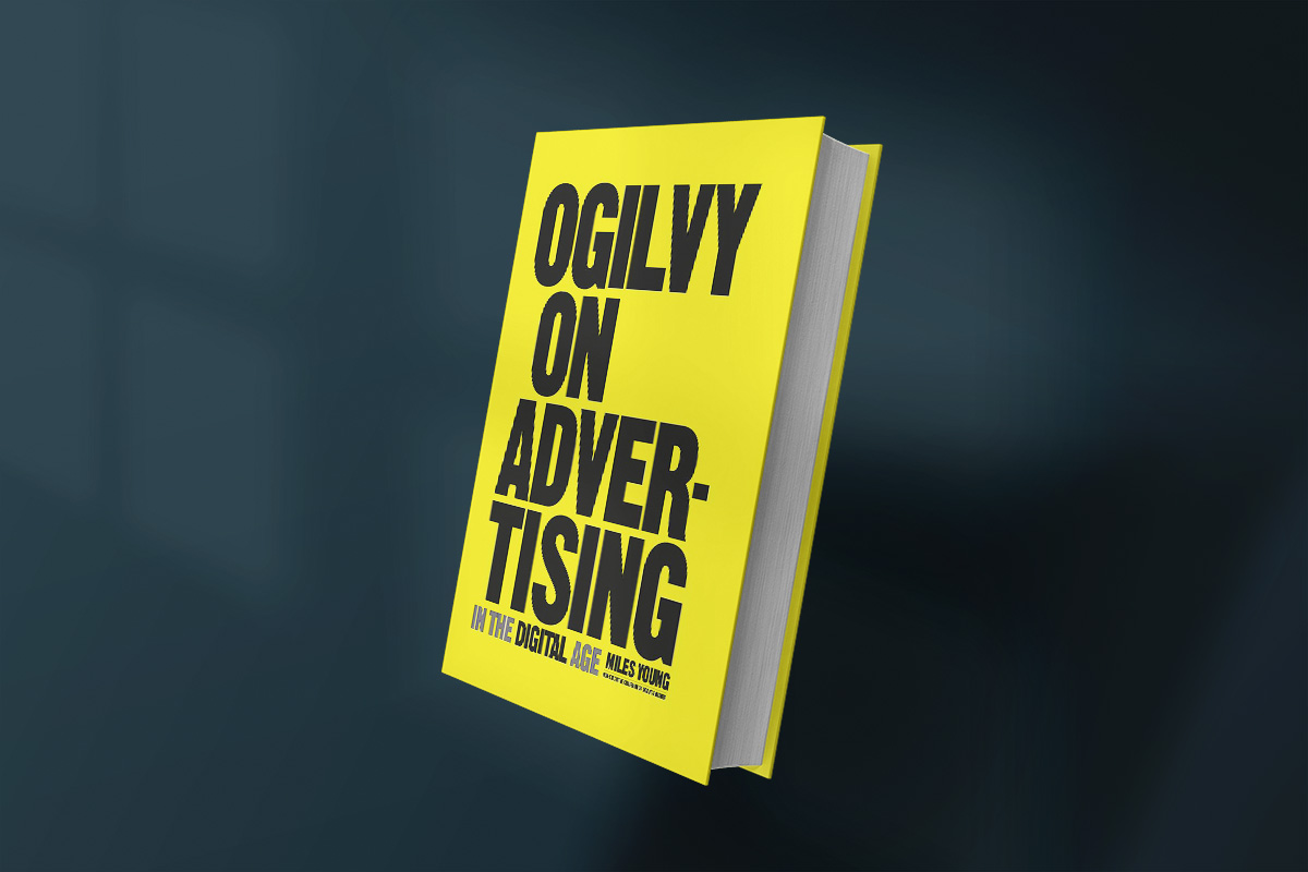 Yellow book cover of Ogilvy on Advertising in the Digital Age by Miles Young