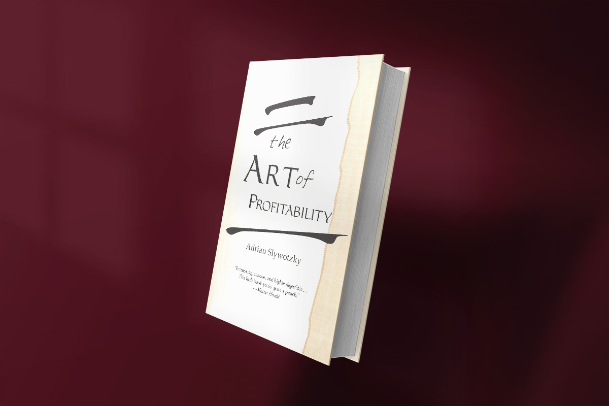 Cover of The Art of Profitability by Adrian Slywotzky, featuring minimalist design with calligraphic brushstroke lines and black serif text on a white background.