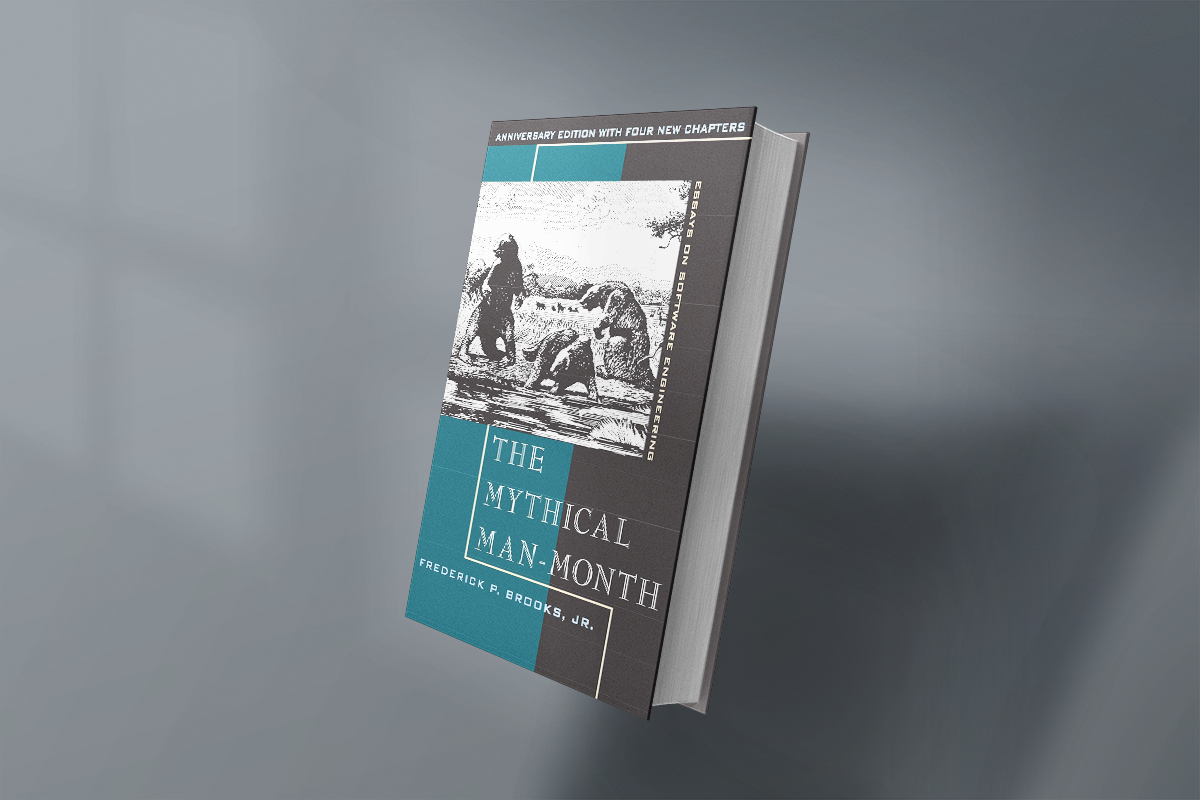 Book cover of "The Mythical Man-Month: Essays on Software Engineering" by Frederick P. Brooks Jr.