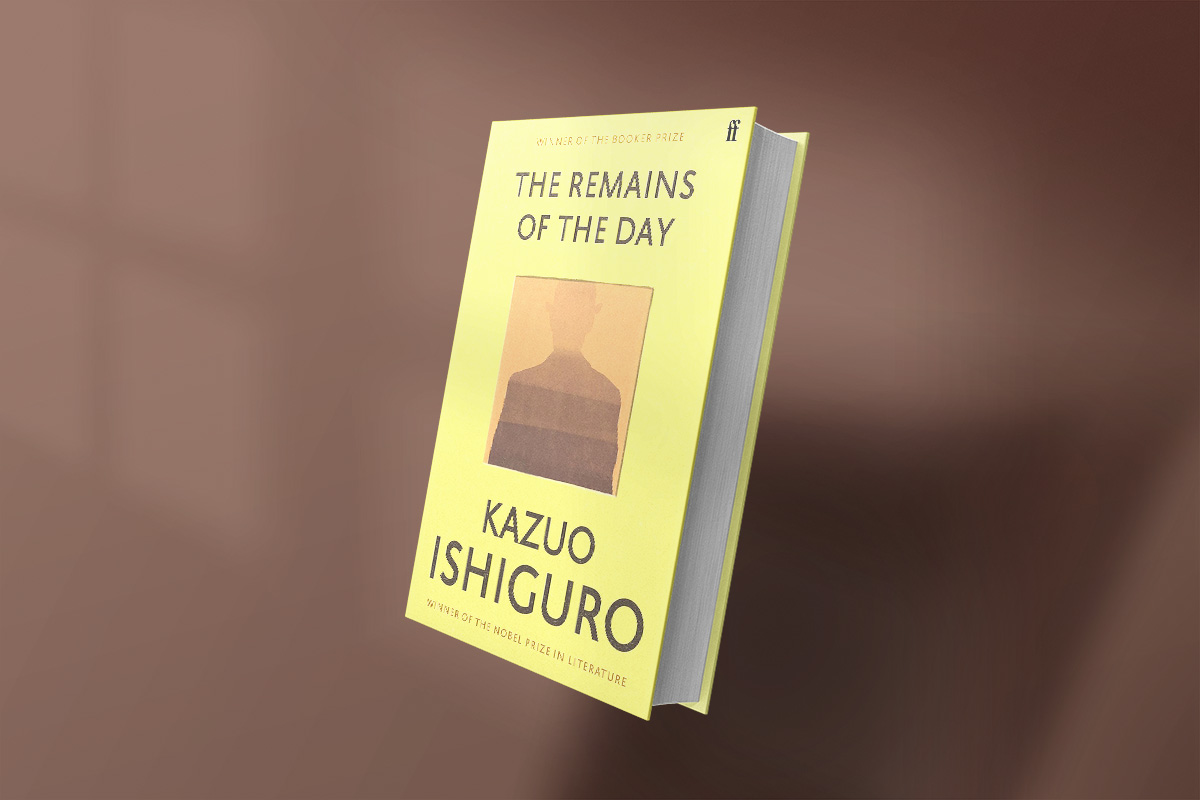 Book cover of "The Remains of the Day" by Kazuo Ishiguro, winner of the Booker Prize and Nobel Prize in Literature